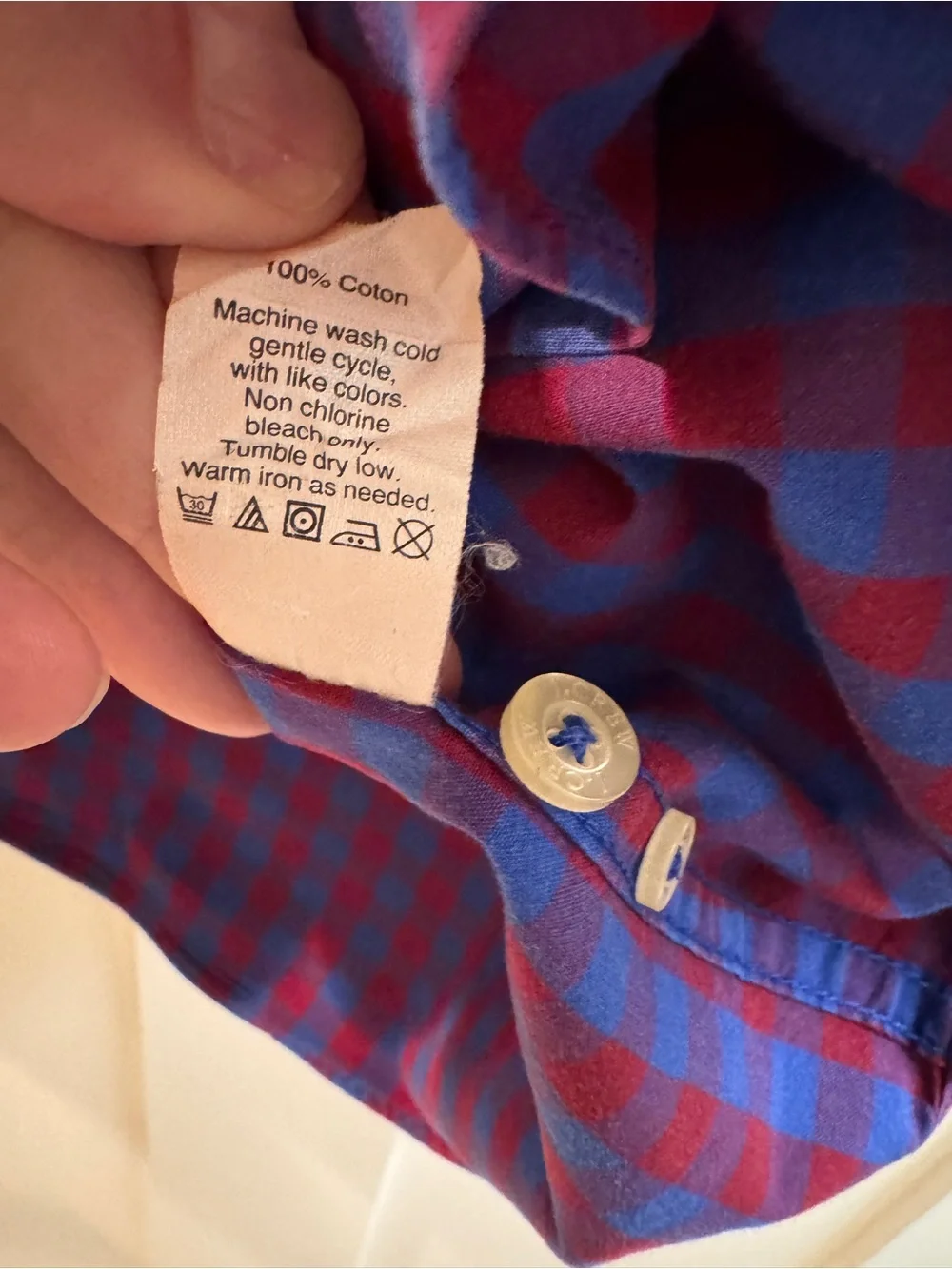 J. Crew Blue and reddish purple  Gingham Button-Down Shirt